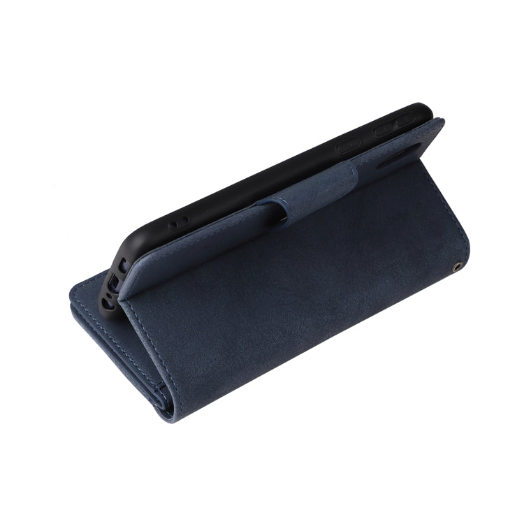 For Samsung Galaxy A01 Core Rivet Buckle 9 Cards Three Fold Leather Phone Case