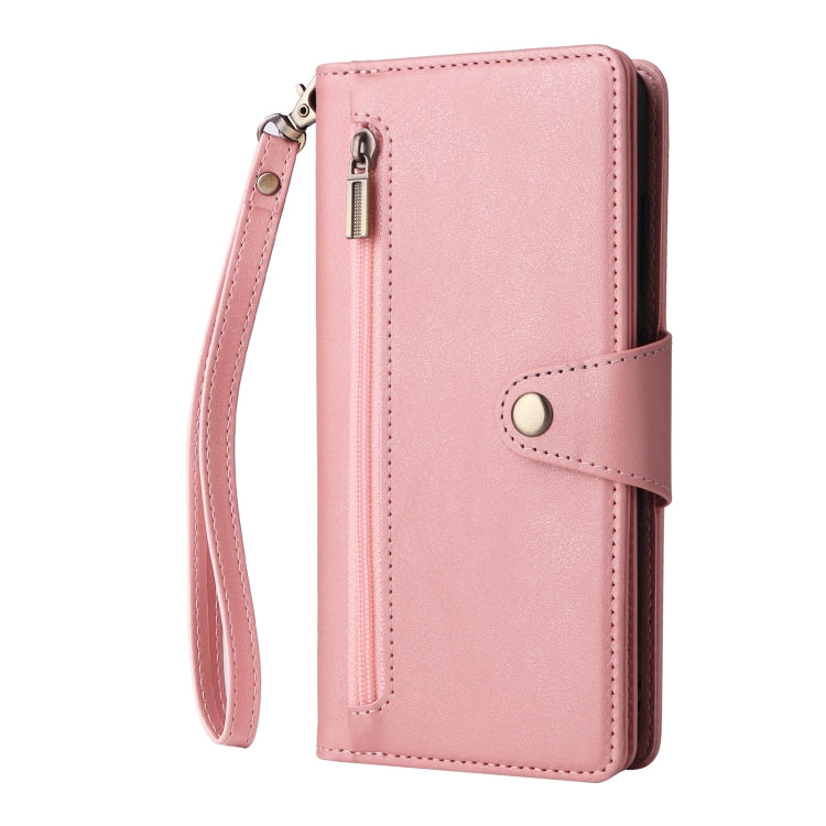 For Samsung Galaxy A03S 166mm Rivet Buckle 9 Cards Three Fold Leather Phone Case