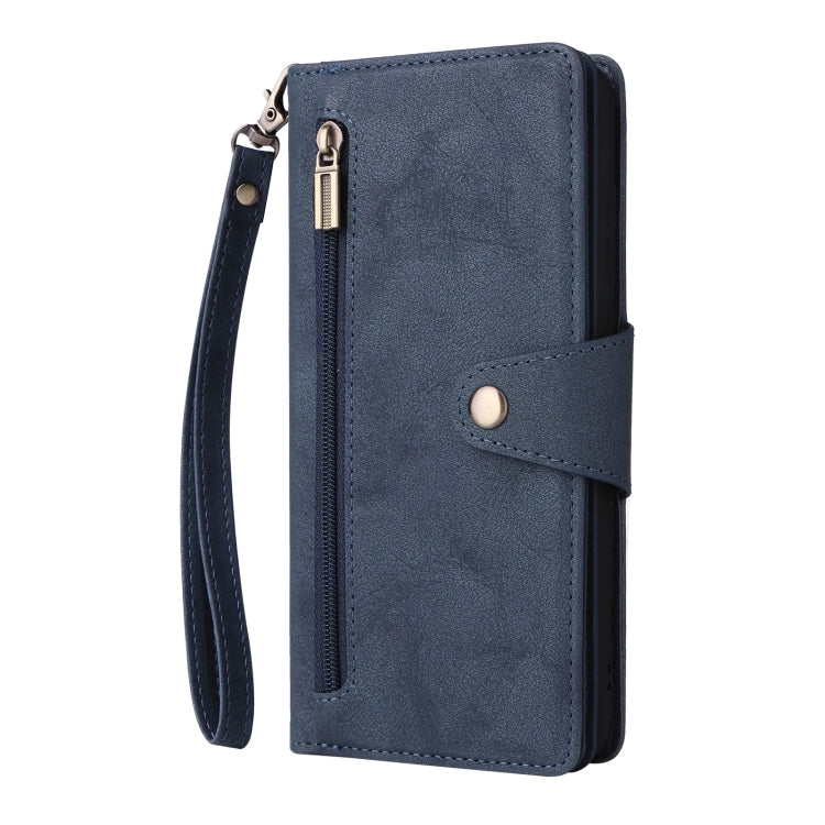 For Samsung Galaxy A11 EU Version Rivet Buckle 9 Cards Three Fold Leather Phone Case