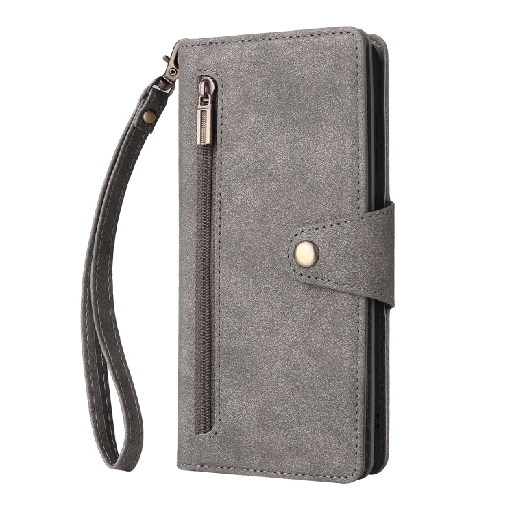 For Samsung Galaxy A11 EU Version Rivet Buckle 9 Cards Three Fold Leather Phone Case