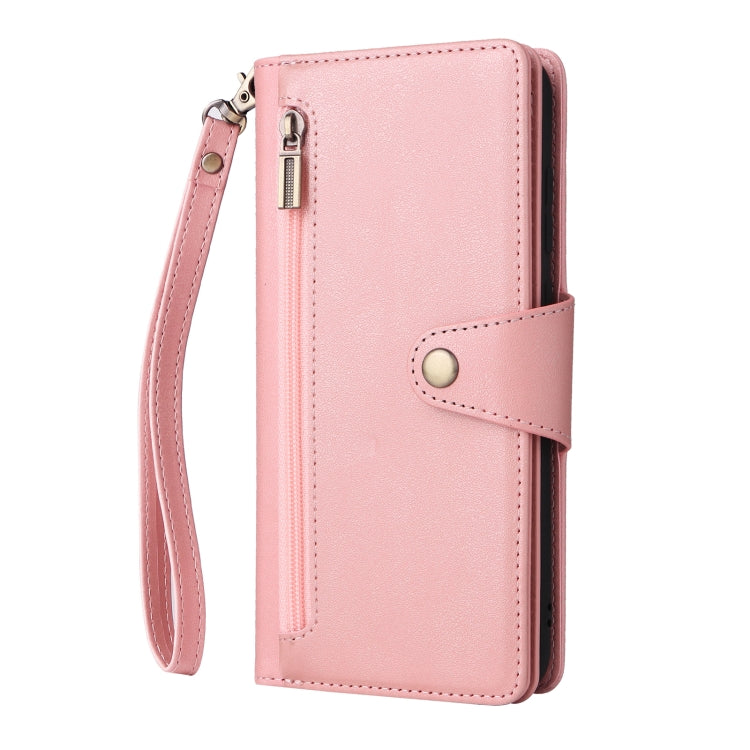 For Samsung Galaxy A11 EU Version Rivet Buckle 9 Cards Three Fold Leather Phone Case