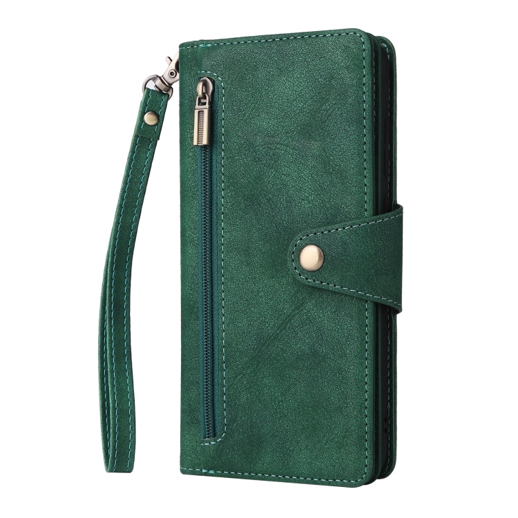 For Samsung Galaxy A11 EU Version Rivet Buckle 9 Cards Three Fold Leather Phone Case