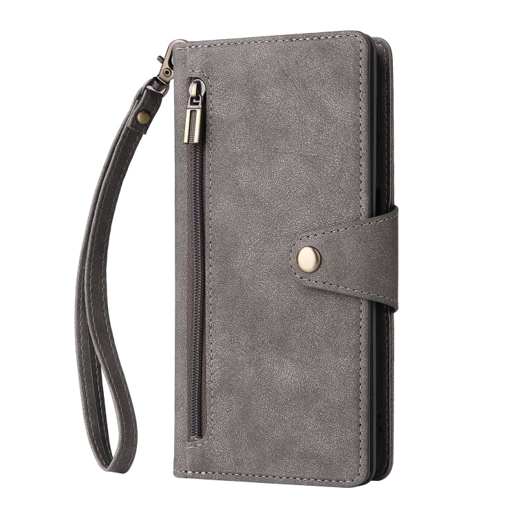 For Samsung Galaxy A12 5G Rivet Buckle 9 Cards Three Fold Leather Phone Case