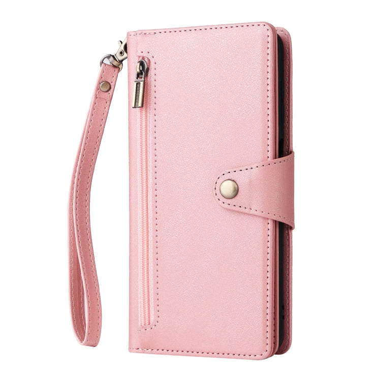 For Samsung Galaxy A12 5G Rivet Buckle 9 Cards Three Fold Leather Phone Case