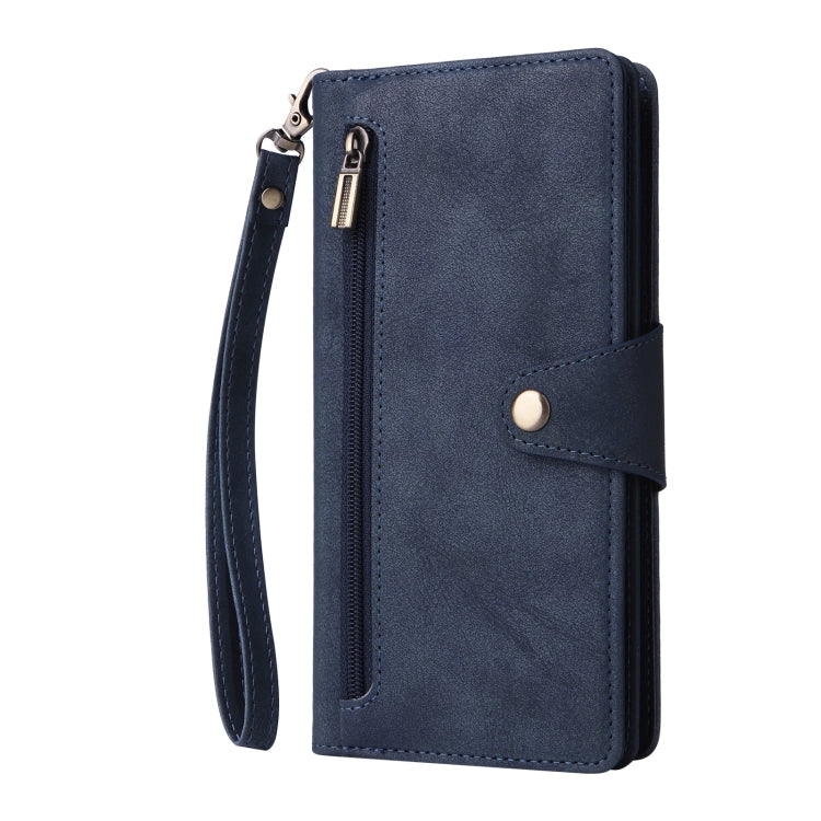 For Samsung Galaxy A13 5G Rivet Buckle 9 Cards Three Fold Leather Phone Case