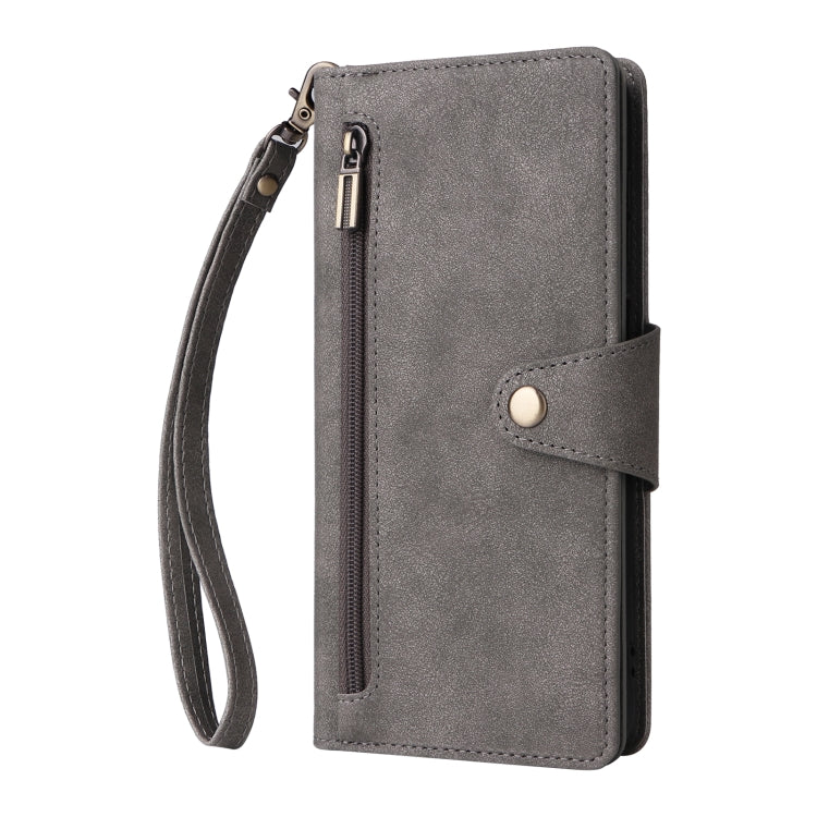 For Samsung Galaxy A13 5G Rivet Buckle 9 Cards Three Fold Leather Phone Case