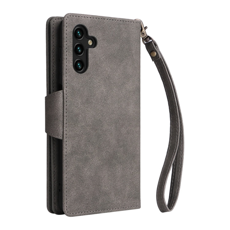 For Samsung Galaxy A13 5G Rivet Buckle 9 Cards Three Fold Leather Phone Case
