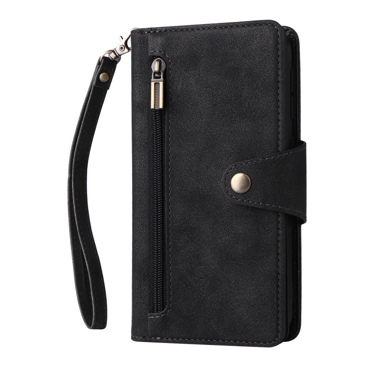 For Samsung Galaxy A20E Rivet Buckle 9 Cards Three Fold Leather Phone Case