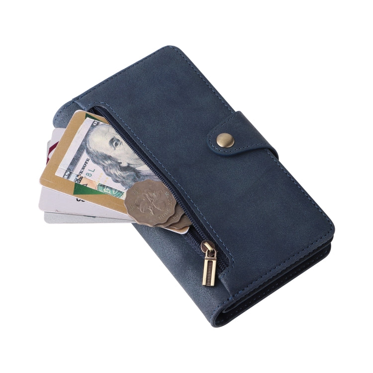 For Samsung Galaxy A20E Rivet Buckle 9 Cards Three Fold Leather Phone Case