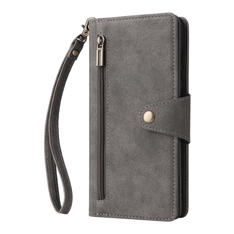For Samsung Galaxy A21 EU Version Rivet Buckle 9 Cards Three Fold Leather Phone Case
