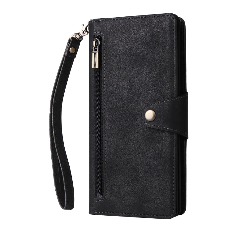 For Samsung Galaxy A32 4G Rivet Buckle 9 Cards Three Fold Leather Phone Case