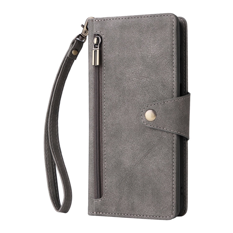 For Samsung Galaxy A32 4G Rivet Buckle 9 Cards Three Fold Leather Phone Case
