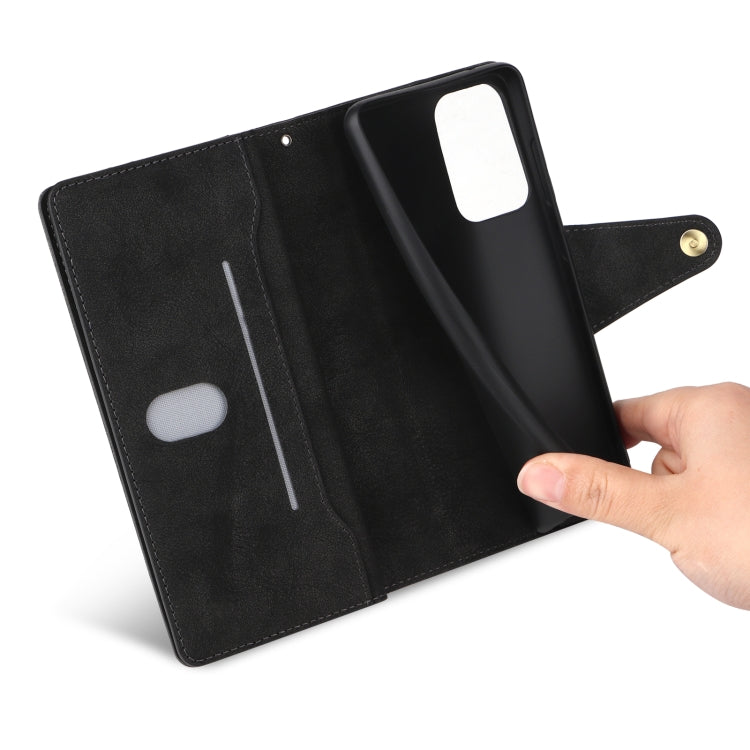 For Samsung Galaxy A52 5G Rivet Buckle 9 Cards Three Fold Leather Phone Case