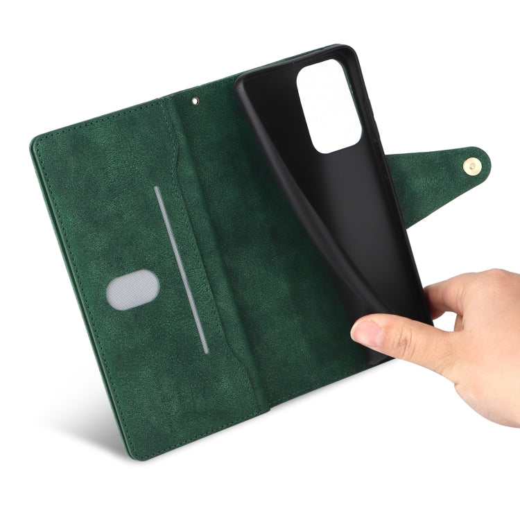 For Samsung Galaxy A52 5G Rivet Buckle 9 Cards Three Fold Leather Phone Case