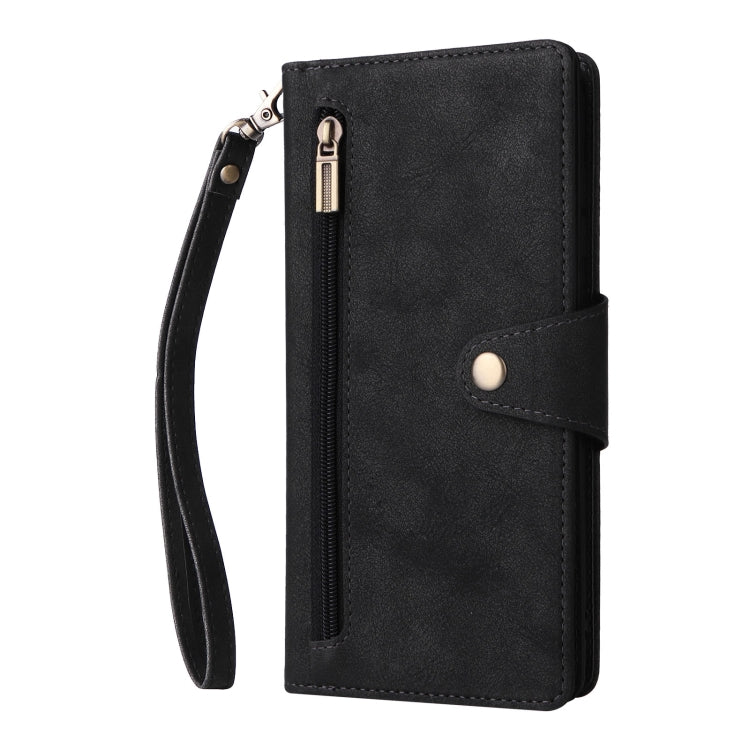 For Samsung Galaxy A70/A70S Rivet Buckle 9 Cards Three Fold Leather Phone Case