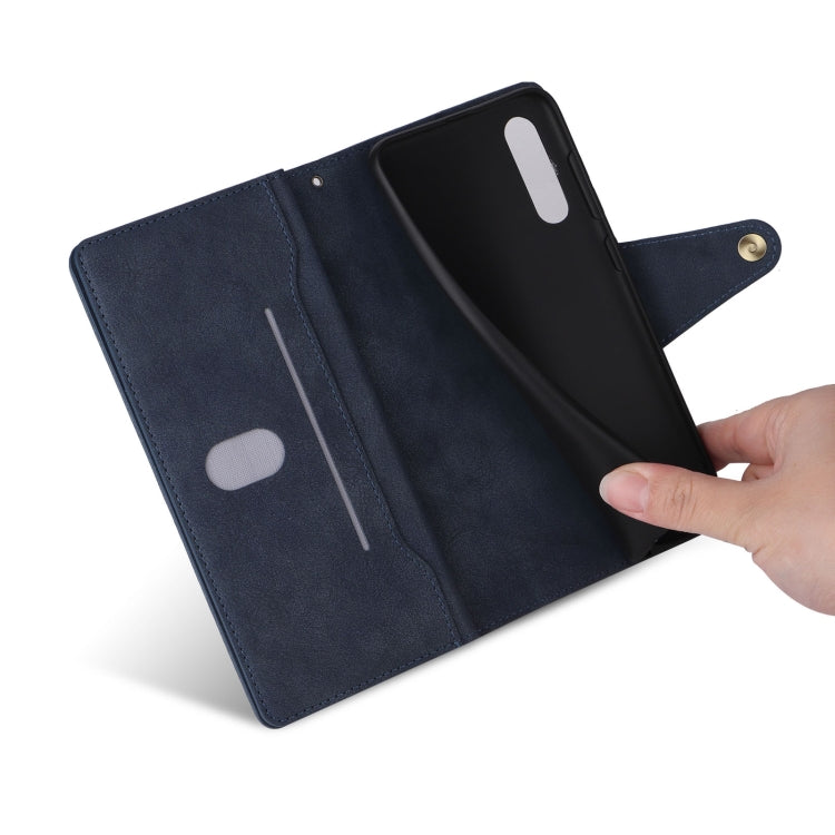 For Samsung Galaxy A70/A70S Rivet Buckle 9 Cards Three Fold Leather Phone Case