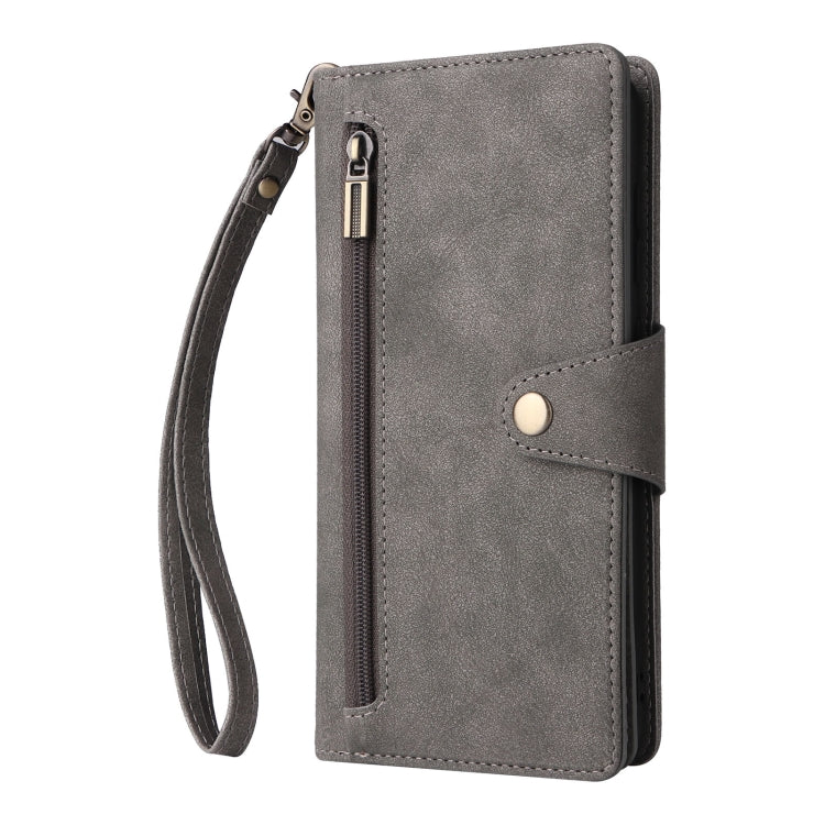 For Samsung Galaxy A70/A70S Rivet Buckle 9 Cards Three Fold Leather Phone Case