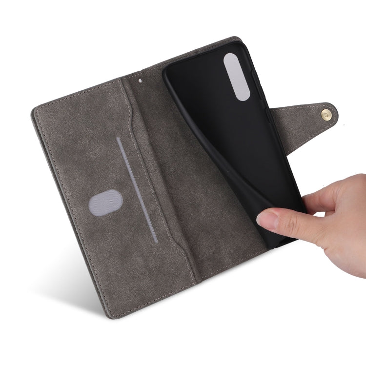 For Samsung Galaxy A70/A70S Rivet Buckle 9 Cards Three Fold Leather Phone Case