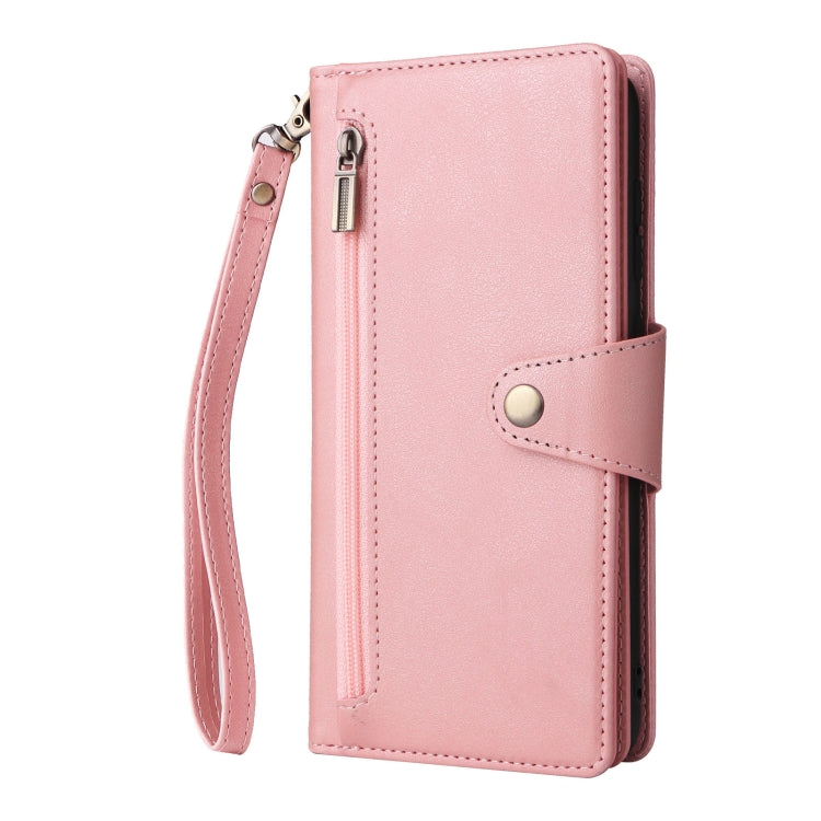 For Samsung Galaxy A70/A70S Rivet Buckle 9 Cards Three Fold Leather Phone Case
