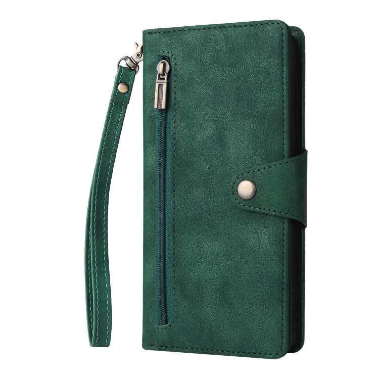 For Samsung Galaxy A70/A70S Rivet Buckle 9 Cards Three Fold Leather Phone Case