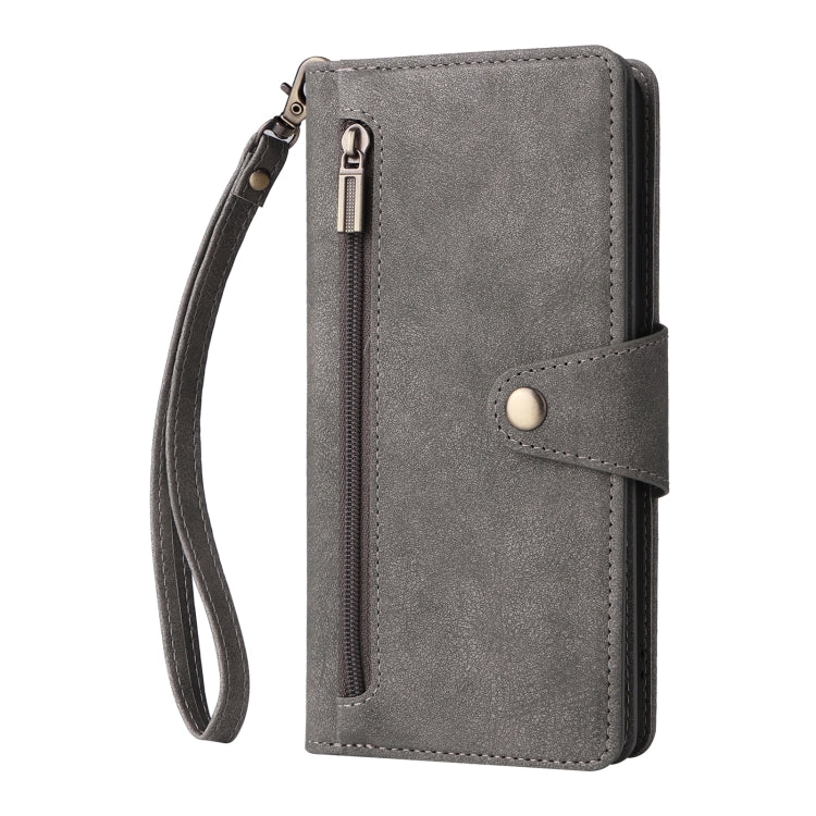 For Samsung Galaxy A71 5G Rivet Buckle 9 Cards Three Fold Leather Phone Case