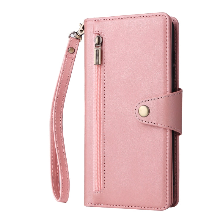 For Samsung Galaxy A71 5G Rivet Buckle 9 Cards Three Fold Leather Phone Case