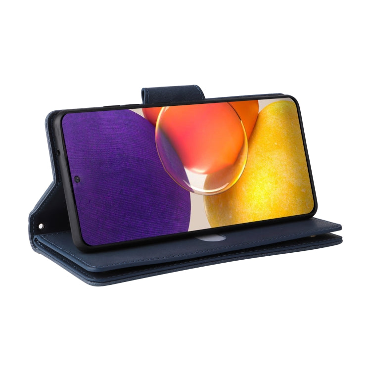 For Samsung Galaxy A82 Rivet Buckle 9 Cards Three Fold Leather Phone Case