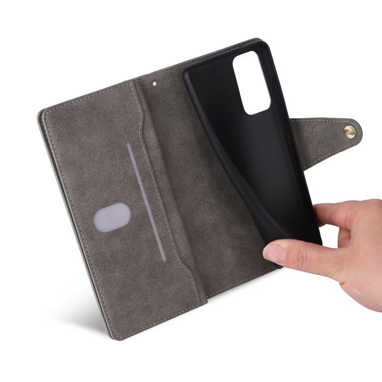 For Samsung Galaxy A82 Rivet Buckle 9 Cards Three Fold Leather Phone Case