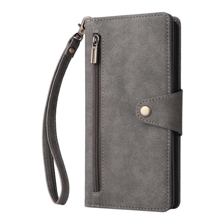 For Samsung Galaxy Note9 Rivet Buckle 9 Cards Three Fold Leather Phone Case