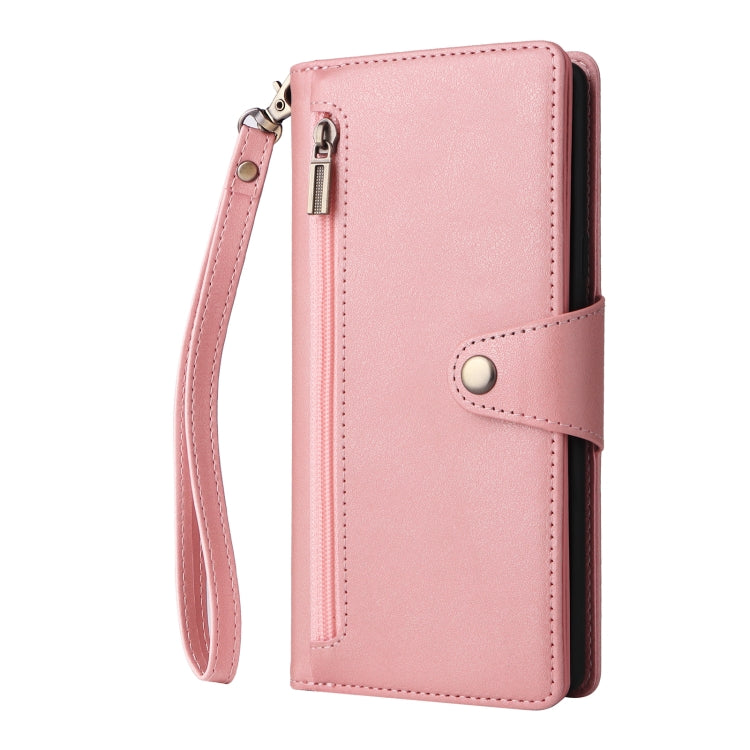 For Samsung Galaxy Note9 Rivet Buckle 9 Cards Three Fold Leather Phone Case