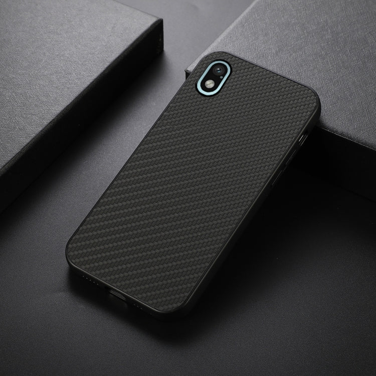 For Sony Xperia Ace III Carbon Fiber Skin PU + PC + TPU Shockprof Protective Phone Case