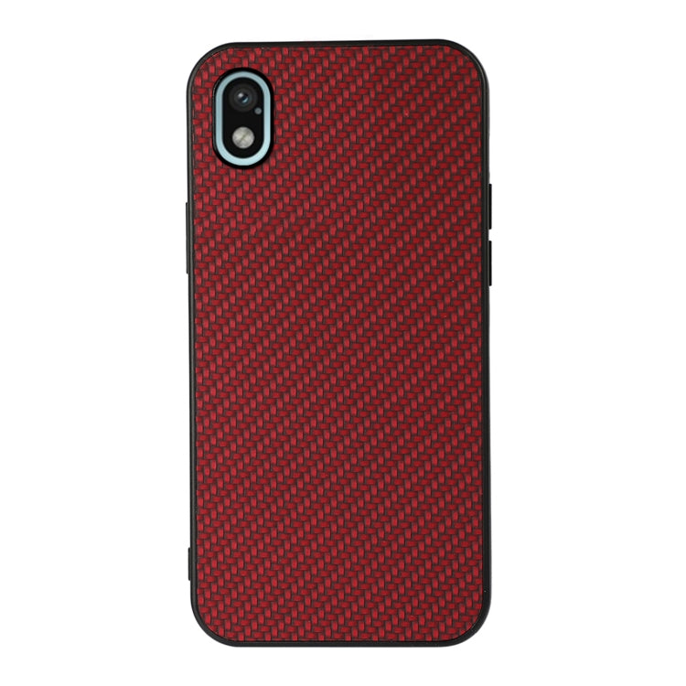 For Sony Xperia Ace III Carbon Fiber Skin PU + PC + TPU Shockprof Protective Phone Case