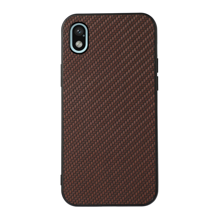 For Sony Xperia Ace III Carbon Fiber Skin PU + PC + TPU Shockprof Protective Phone Case
