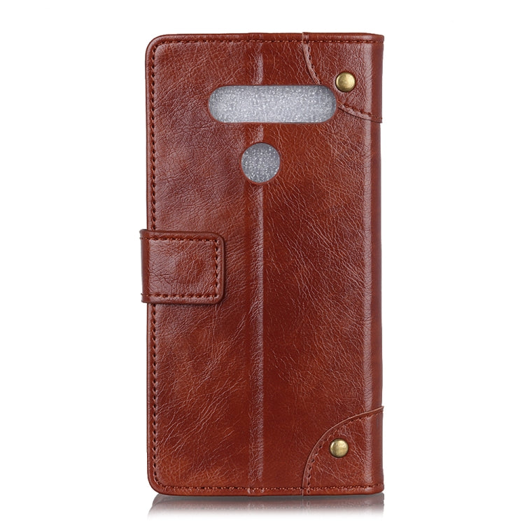 For LG Q70 Copper Buckle Nappa Texture Horizontal Flip Leather Case with Holder & Card Slots & Wallet