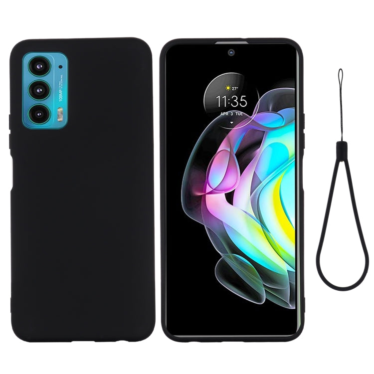 For Motorola Edge 20 Pure Color Liquid Silicone Shockproof Phone Case