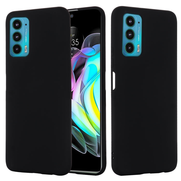 For Motorola Edge 20 Pure Color Liquid Silicone Shockproof Phone Case