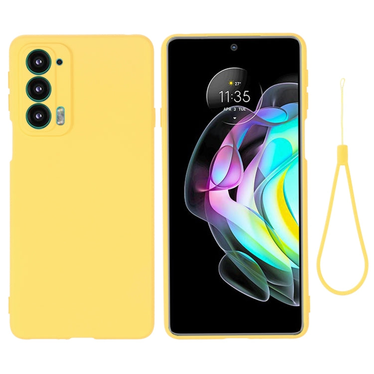 For Motorola Edge 20 Pure Color Liquid Silicone Shockproof Phone Case