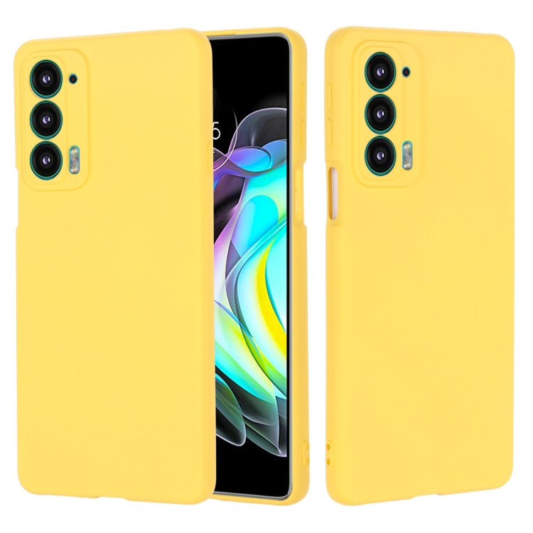 For Motorola Edge 20 Pure Color Liquid Silicone Shockproof Phone Case
