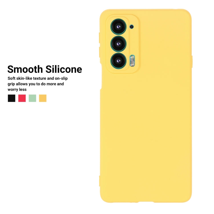 For Motorola Edge 20 Pure Color Liquid Silicone Shockproof Phone Case