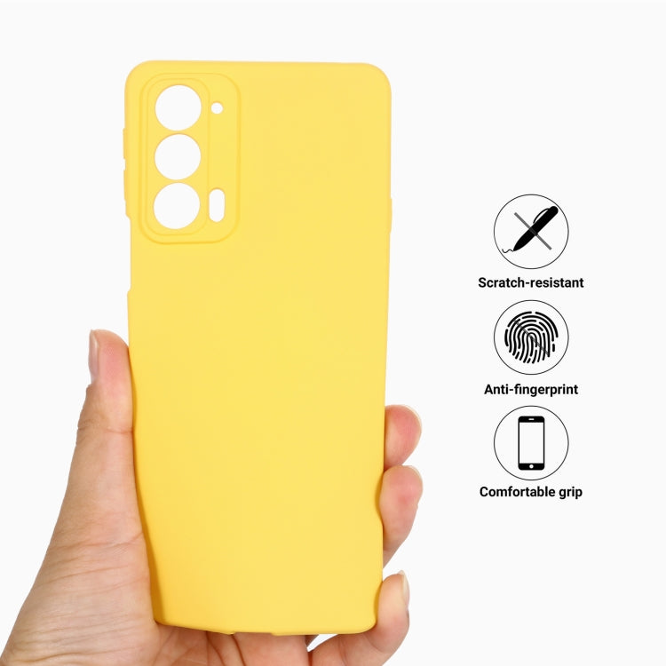 For Motorola Edge 20 Pure Color Liquid Silicone Shockproof Phone Case