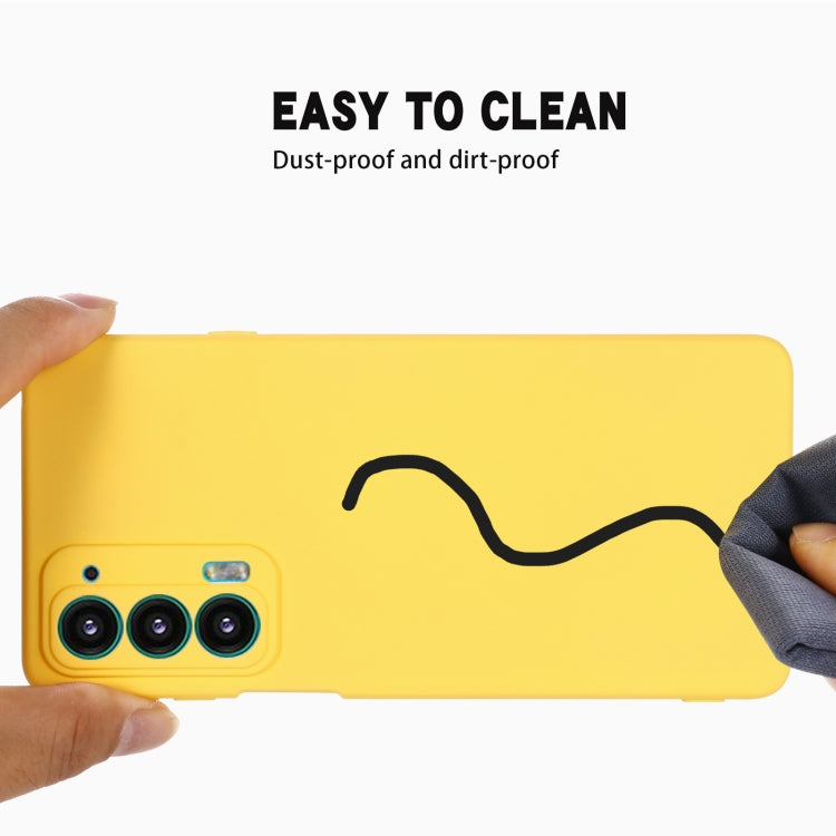 For Motorola Edge 20 Pure Color Liquid Silicone Shockproof Phone Case
