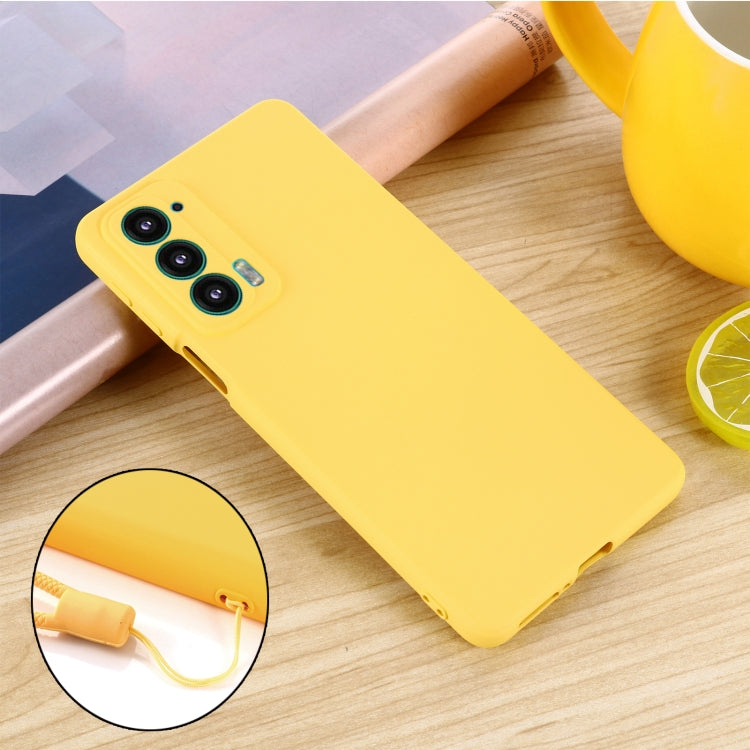 For Motorola Edge 20 Pure Color Liquid Silicone Shockproof Phone Case