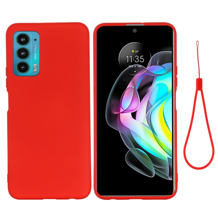 For Motorola Edge 20 Pure Color Liquid Silicone Shockproof Phone Case