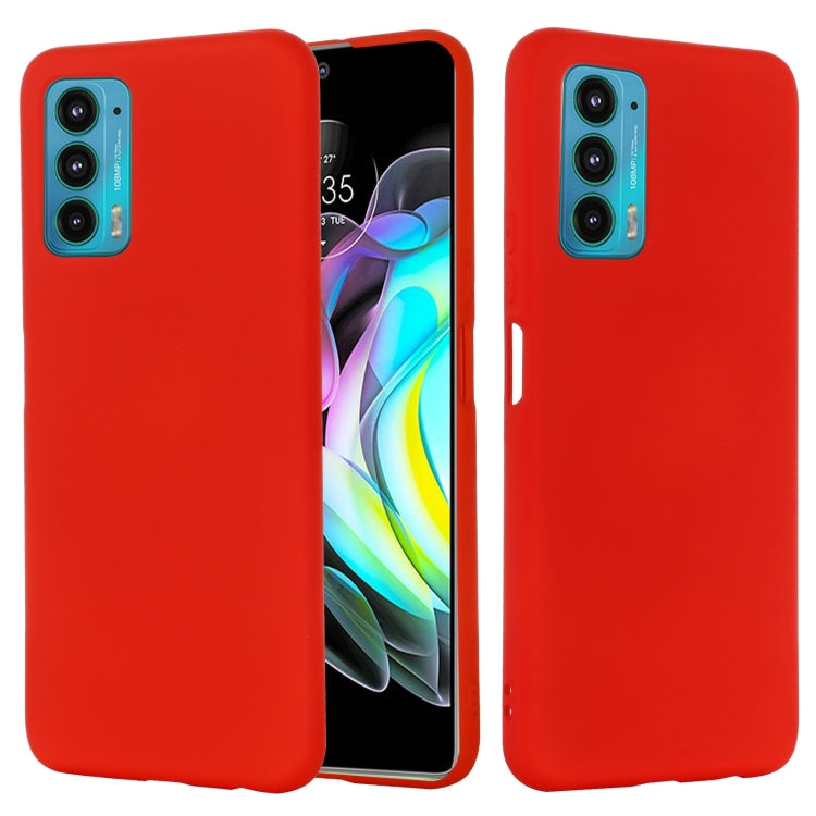 For Motorola Edge 20 Pure Color Liquid Silicone Shockproof Phone Case