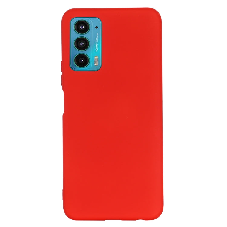 For Motorola Edge 20 Pure Color Liquid Silicone Shockproof Phone Case