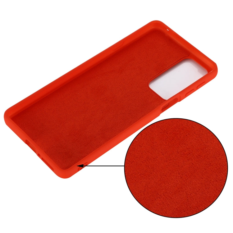 For Motorola Edge 20 Pure Color Liquid Silicone Shockproof Phone Case