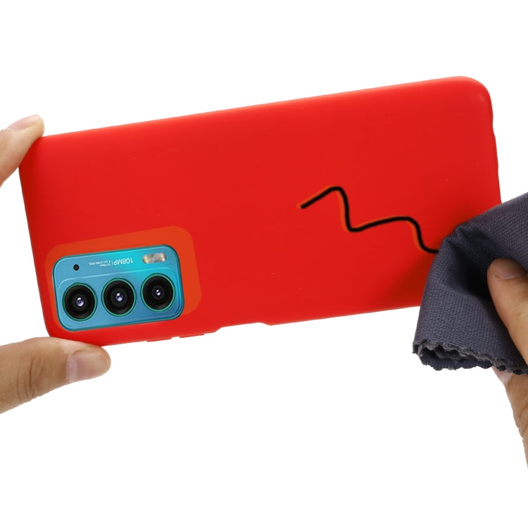 For Motorola Edge 20 Pure Color Liquid Silicone Shockproof Phone Case