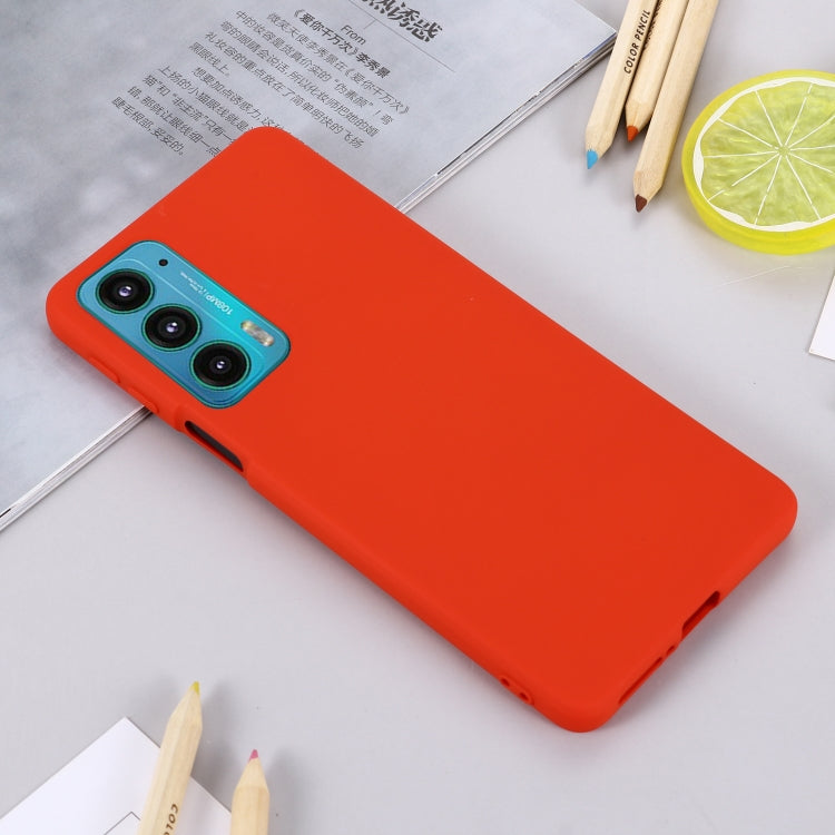For Motorola Edge 20 Pure Color Liquid Silicone Shockproof Phone Case