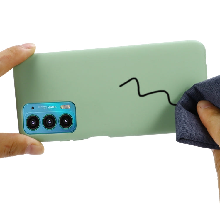 For Motorola Edge 20 Pure Color Liquid Silicone Shockproof Phone Case