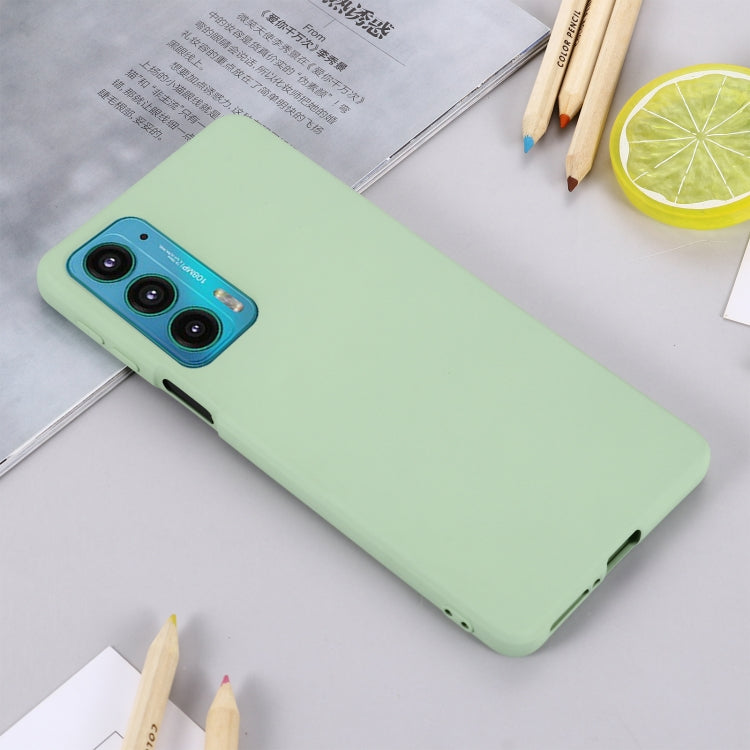 For Motorola Edge 20 Pure Color Liquid Silicone Shockproof Phone Case